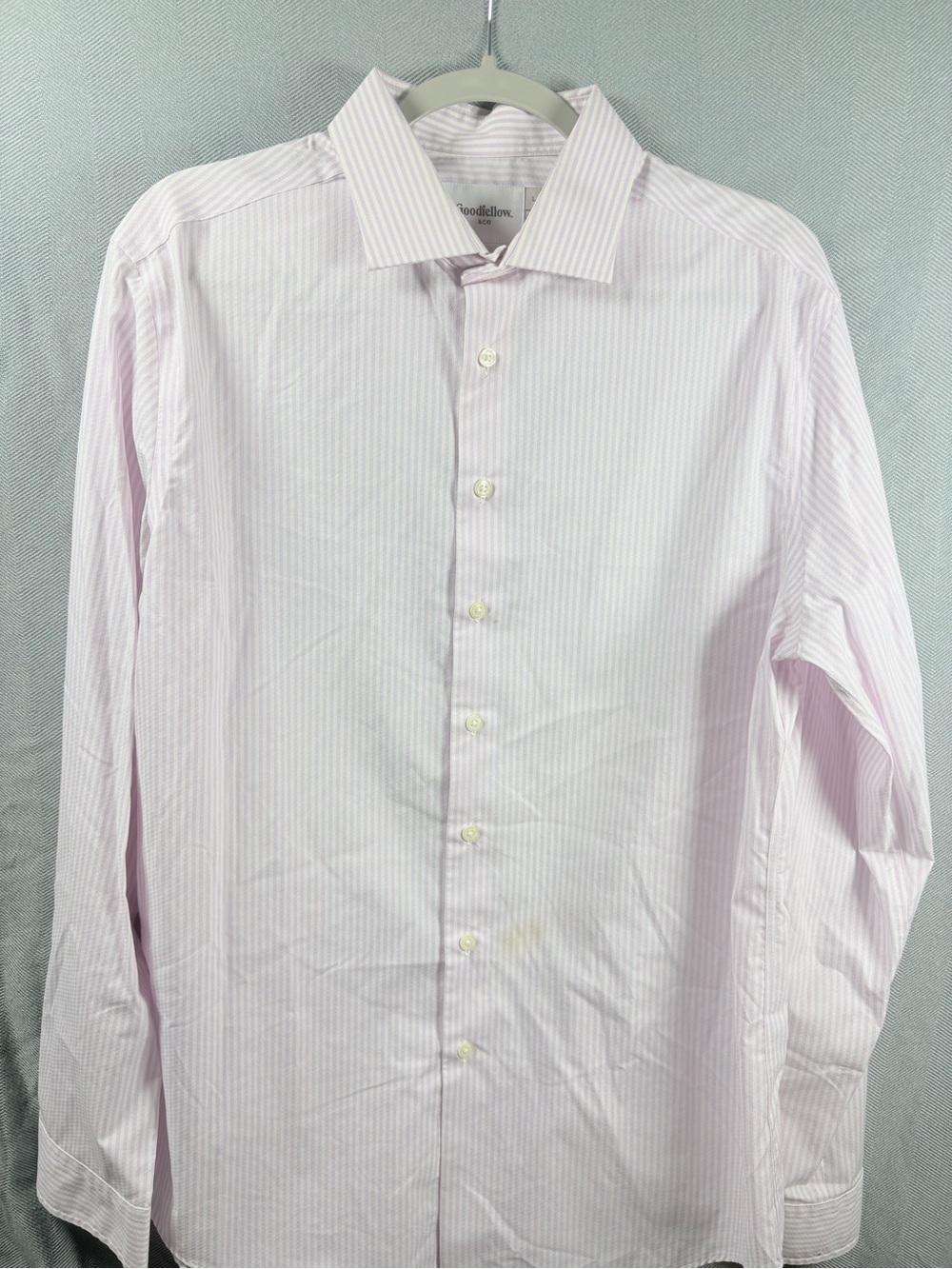 Goodfellow & Co Light Pink Striped Men's Dress Shirt Large